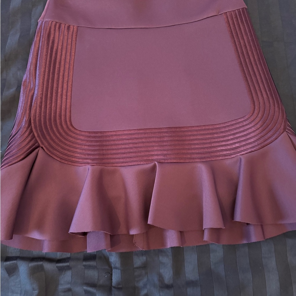 Robert Rodriguez Mauve Ruffle-Hem Mini Skirt
